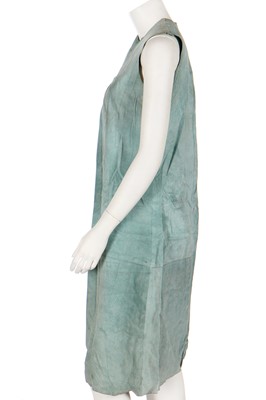 Lot 457 - A rare Alexander McQueen aqua suede dress, 'Highland Rape' collection, Autumn-Winter 1995-96