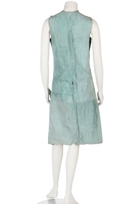 Lot 457 - A rare Alexander McQueen aqua suede dress, 'Highland Rape' collection, Autumn-Winter 1995-96