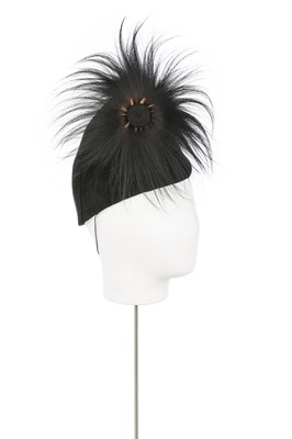 Lot 128 - A Jean Patou black wool felt hat, 1930s,...