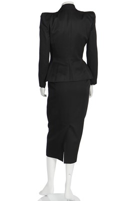 Lot 440 - A John Galliano black wool suit, 'Dolores' collection, Autumn-Winter 1995-96