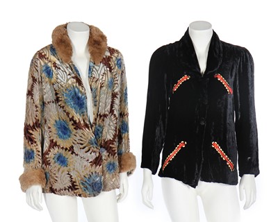 Lot 67 - Two velvet jackets, 1930s