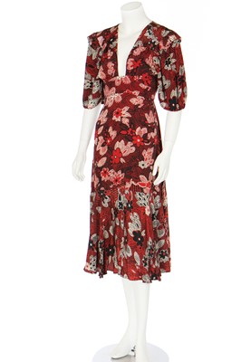 Lot 134 - An Ossie Clark/Celia Birtwell for Radley 'Babylon' print viscose dress, mid 1970s