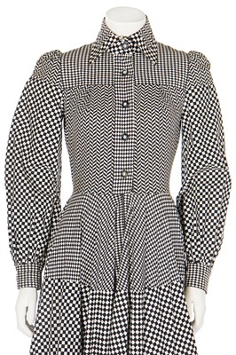 Lot 139 - John Bates for Jean Varon 'checkerboard' cotton maxi-dress, 'Wild West sweetheart', collection, 1973