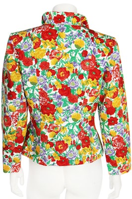 Lot 128 - An Yves Saint Laurent floral printed cotton-grosgrain jacket, Spring-Summer 1992