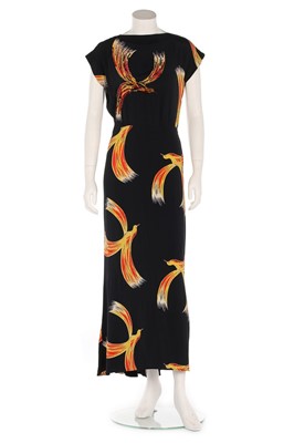 Lot 140 - An Adrian-inspired printed rayon-cr evening...