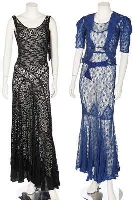 Lot 206 - A group of evening capes, coats and dresses, mainly 1930s-40s