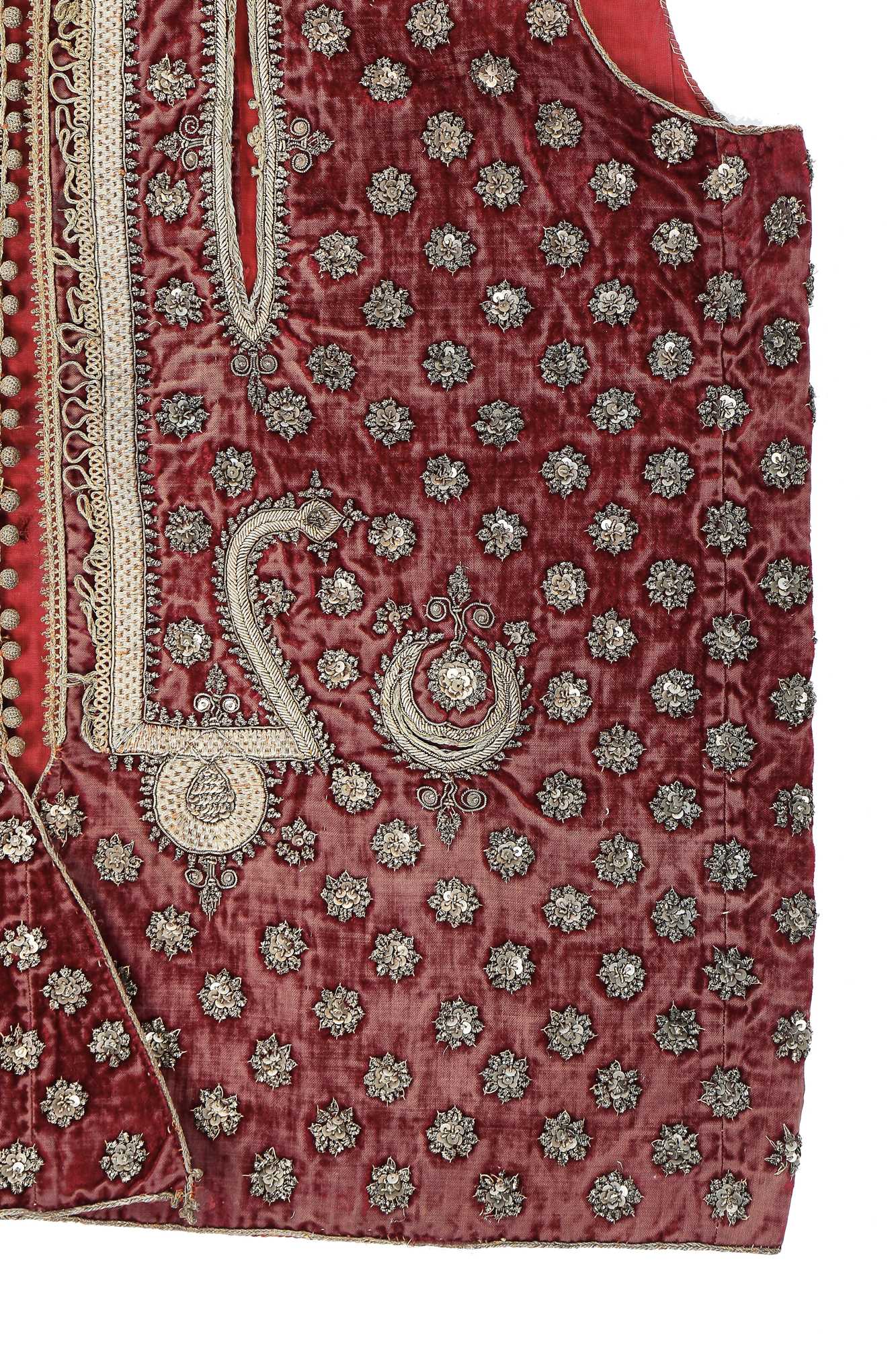 Lot 259 - A nobleman's embroidered velvet waistcoat, Indian, mid-19th century