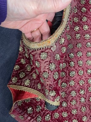 Lot 259 - A nobleman's embroidered velvet waistcoat, Indian, mid-19th century