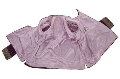 Lot 256 - A men's purple velvet angarkha jacket, Indian, circa 1900