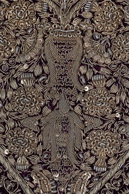 Lot 256 - A men's purple velvet angarkha jacket, Indian, circa 1900