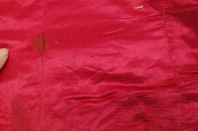 Lot 257 - A boys' embroidered scarlet velvet court coat, Indian, late 19th century