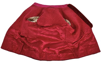 Lot 257 - A boys' embroidered scarlet velvet court coat, Indian, late 19th century