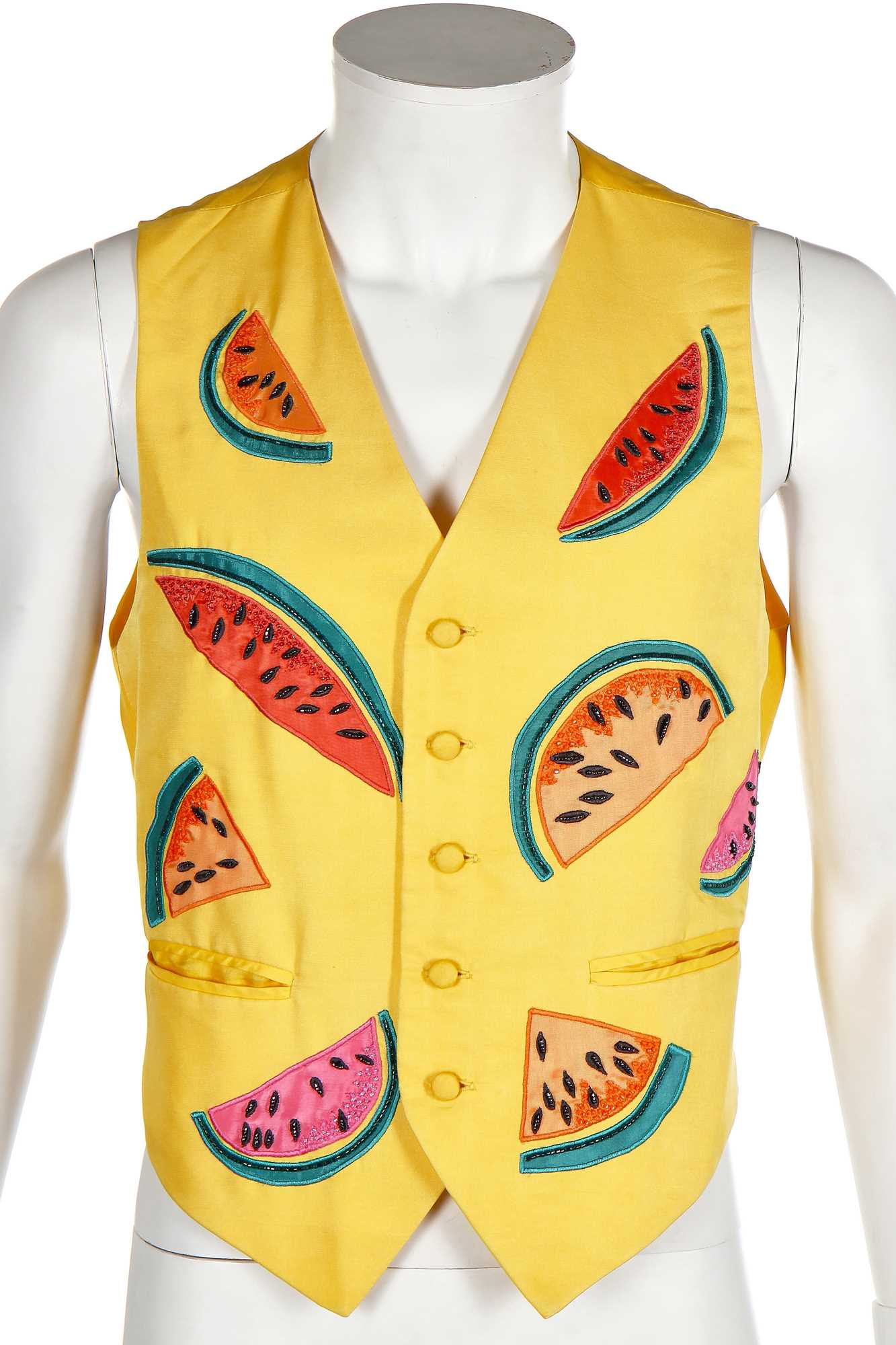 Lot 91 - Three Richard James men's colourful silk waistcoats, circa 1990