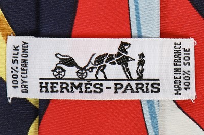 Lot 93 - Three Hermès printed silk ties, 1980s-90s