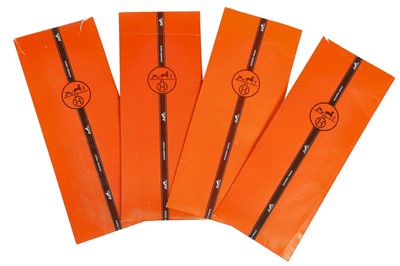 Lot 93 - Three Hermès printed silk ties, 1980s-90s