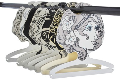Lot 183 - Eight plastic figurative boutique hangers, German, 1960s