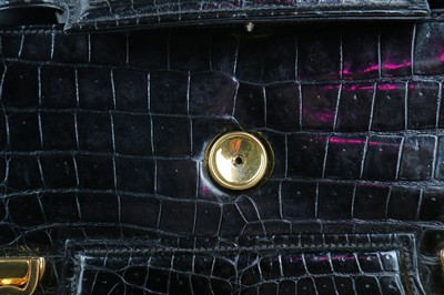 Lot 2 - A Gucci black crocodile handbag, 1960s