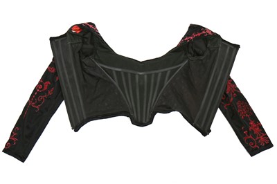 Lot 204 - A Vivienne Westwood metallic-stencilled velvet corset, 'Salon' collection, Spring-Summer 1992