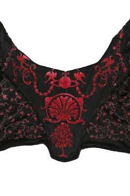Lot 204 - A Vivienne Westwood metallic-stencilled velvet corset, 'Salon' collection, Spring-Summer 1992