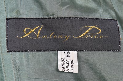 Lot 120 - An Antony Price sage-green guipure lace cocktail dress, circa 1990
