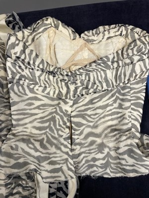 Lot 78 - A Jacques Fath zebra-stripe printed chiffon cocktail dress, mid 1950s