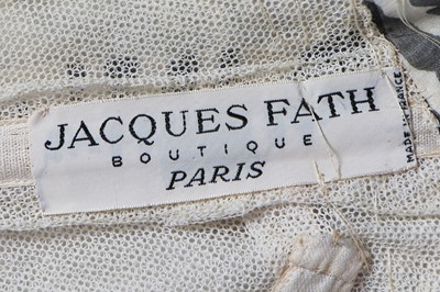 Lot 78 - A Jacques Fath zebra-stripe printed chiffon cocktail dress, mid 1950s