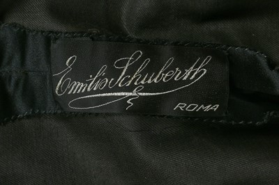 Lot 80 - An Emilio Schuberth couture black satin evening gown, mid 1950s