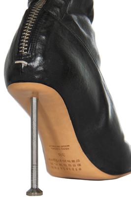 Lot 59 - A pair of Martin Margiela black leather boots, Autumn-Winter 2008-09