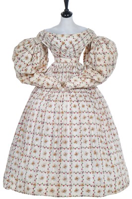 Lot 243 - A printed cotton summer dress, English, circa 1835