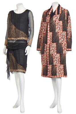 Lot 224 - A Martial & Armand black chiffon cocktail dress, circa 1926