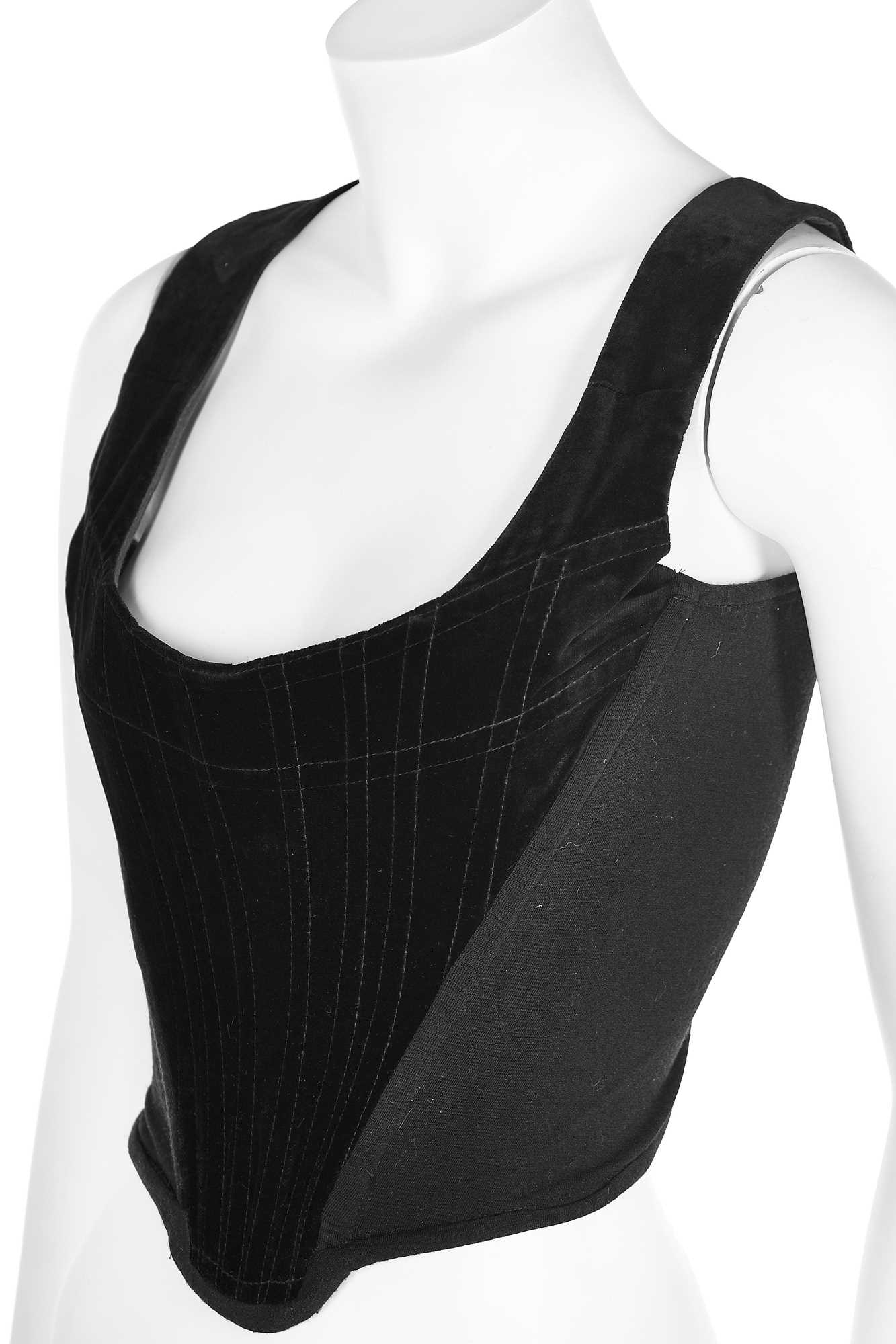 Lot 111 - A Vivienne Westwood black velvet corset, late 1980s-early 1990s