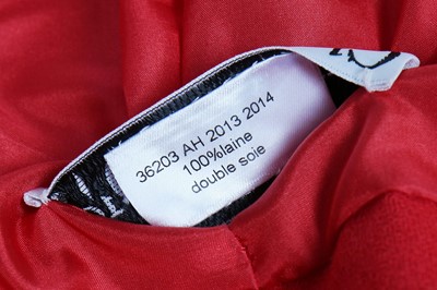 Lot 248 - A Christian Dior by John Galliano haute couture scarlet redingote ensemble, 'Cabine Fever' collection, Autumn-Winter 2009-10