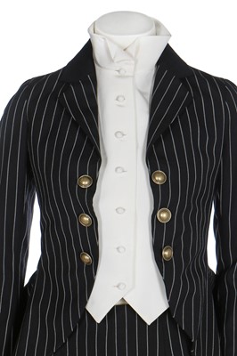 Lot 249 - A Christian Dior by John Galliano couture striped wool trouser ensemble, 'Equestrienne/Charles James' collection, Spring-Summer 2010