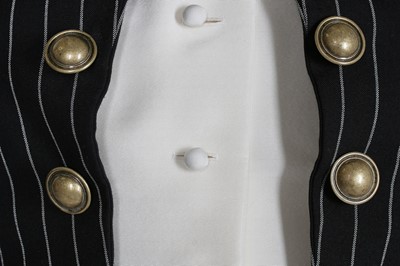 Lot 249 - A Christian Dior by John Galliano couture striped wool trouser ensemble, 'Equestrienne/Charles James' collection, Spring-Summer 2010