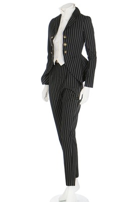 Lot 249 - A Christian Dior by John Galliano couture striped wool trouser ensemble, 'Equestrienne/Charles James' collection, Spring-Summer 2010