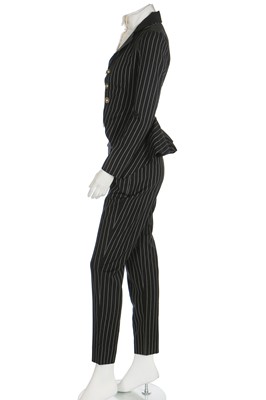 Lot 249 - A Christian Dior by John Galliano couture striped wool trouser ensemble, 'Equestrienne/Charles James' collection, Spring-Summer 2010