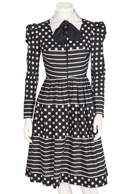 Lot 174 - A Diorling monochrome printed day dress, circa 1970