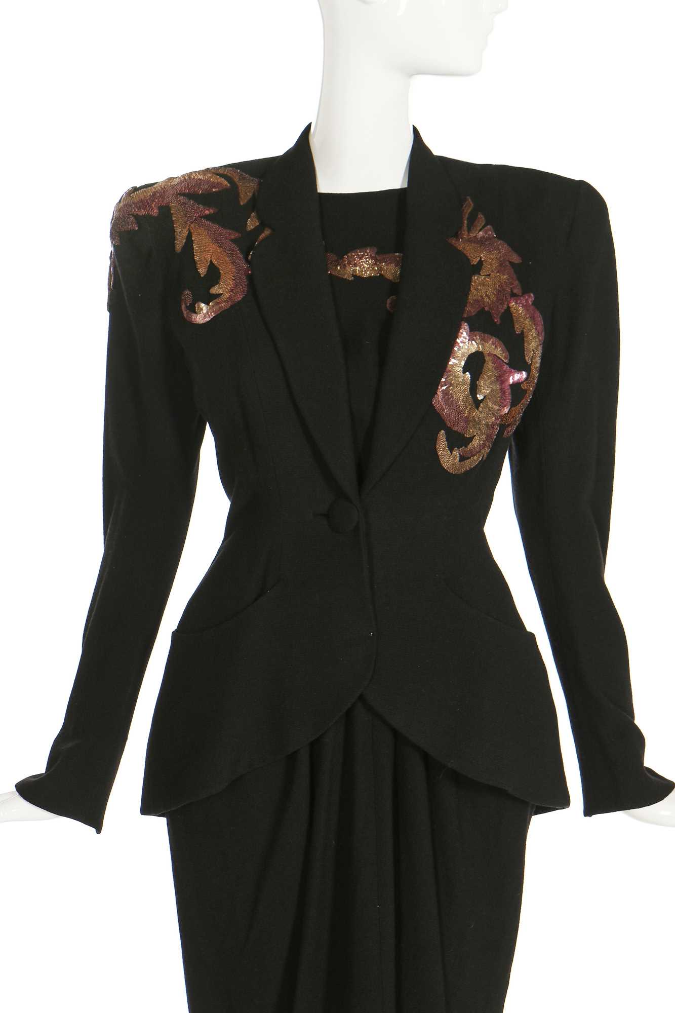Lot 74 - A Jeanne Lanvin haute couture dinner ensemble, Autumn-Winter 1947-48