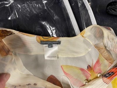 Lot 225 - An Alexander McQueen moth print satin kaftan, pre-collection Spring-Summer 2007