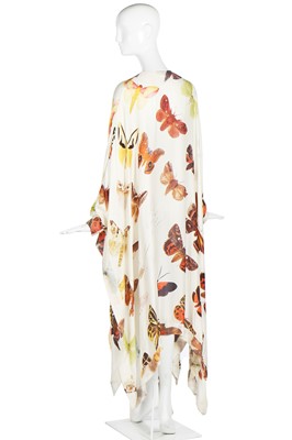 Lot 225 - An Alexander McQueen moth print satin kaftan, pre-collection Spring-Summer 2007