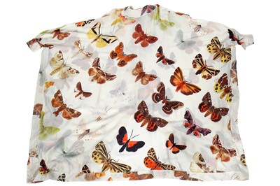 Lot 225 - An Alexander McQueen moth print satin kaftan, pre-collection Spring-Summer 2007