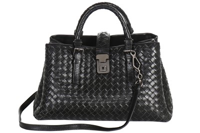 Lot 38 - A Bottega Veneta black leather handbag, 2000s
