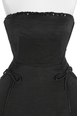 Lot 82 - A Christian Dior London black ottoman satin cocktail dress, model 'Sonnet', Spring-Summer, 1953