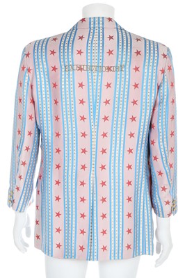 Lot 97 - A good men's Moschino 'stars and stripes' brocaded jacket, circa 1990