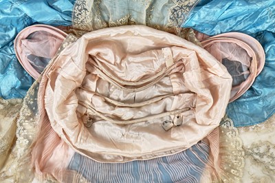 Lot 220 - A rare Boué Soeurs sky-blue silk-taffeta Robe de Style, model 'Pastel', Spring-Summer 1928