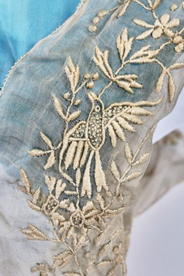 Lot 220 - A rare Boué Soeurs sky-blue silk-taffeta Robe de Style, model 'Pastel', Spring-Summer 1928