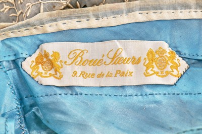 Lot 220 - A rare Boué Soeurs sky-blue silk-taffeta Robe de Style, model 'Pastel', Spring-Summer 1928