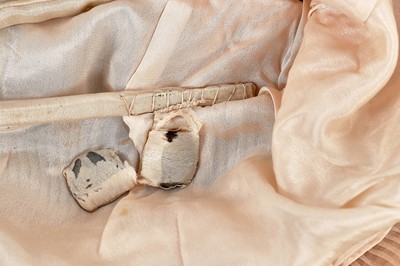 Lot 220 - A rare Boué Soeurs sky-blue silk-taffeta Robe de Style, model 'Pastel', Spring-Summer 1928