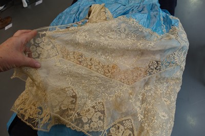 Lot 220 - A rare Boué Soeurs sky-blue silk-taffeta Robe de Style, model 'Pastel', Spring-Summer 1928