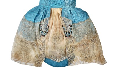 Lot 220 - A rare Boué Soeurs sky-blue silk-taffeta Robe de Style, model 'Pastel', Spring-Summer 1928